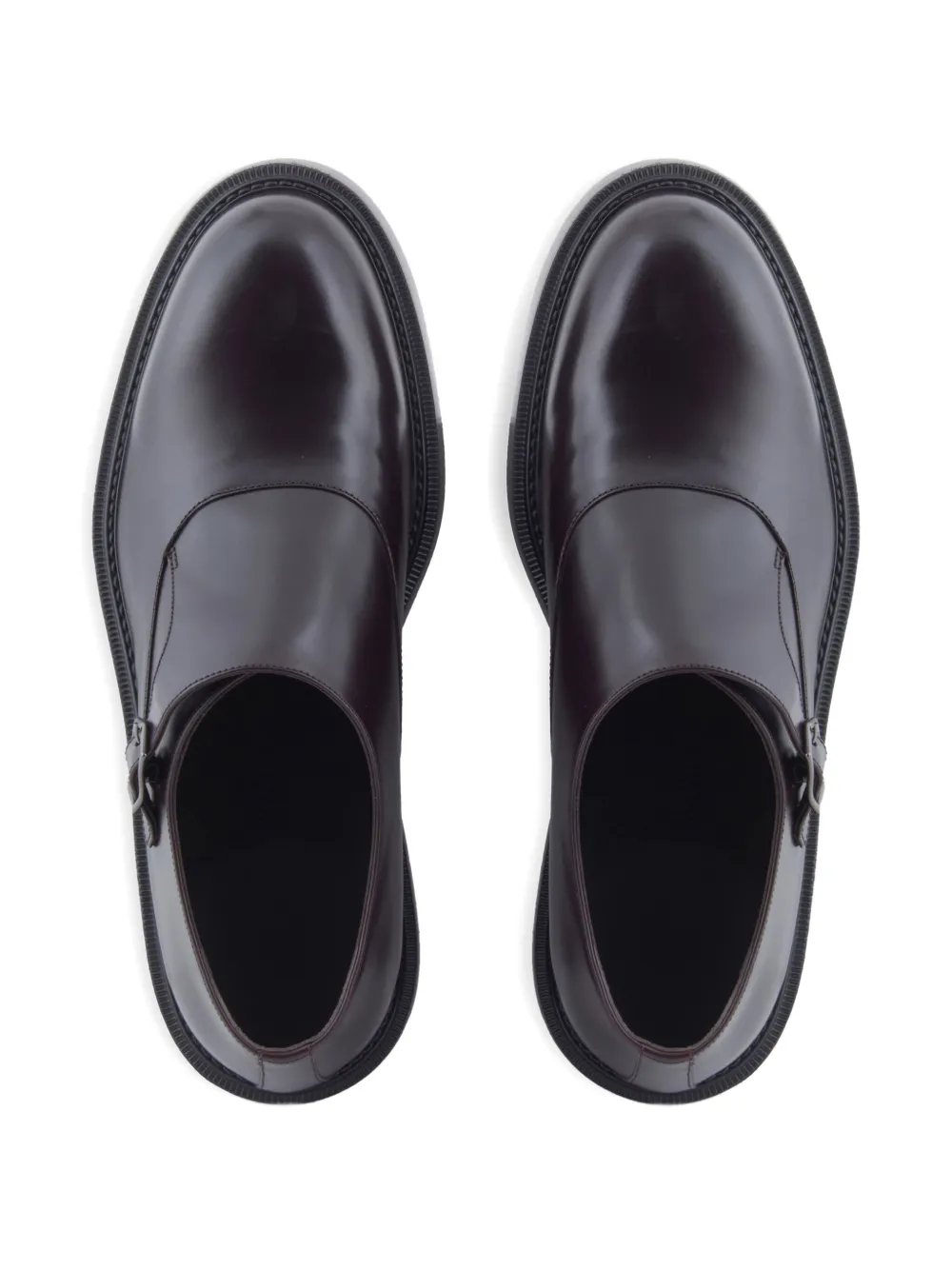 Emporio Armani single-buckle monk shoes Brown