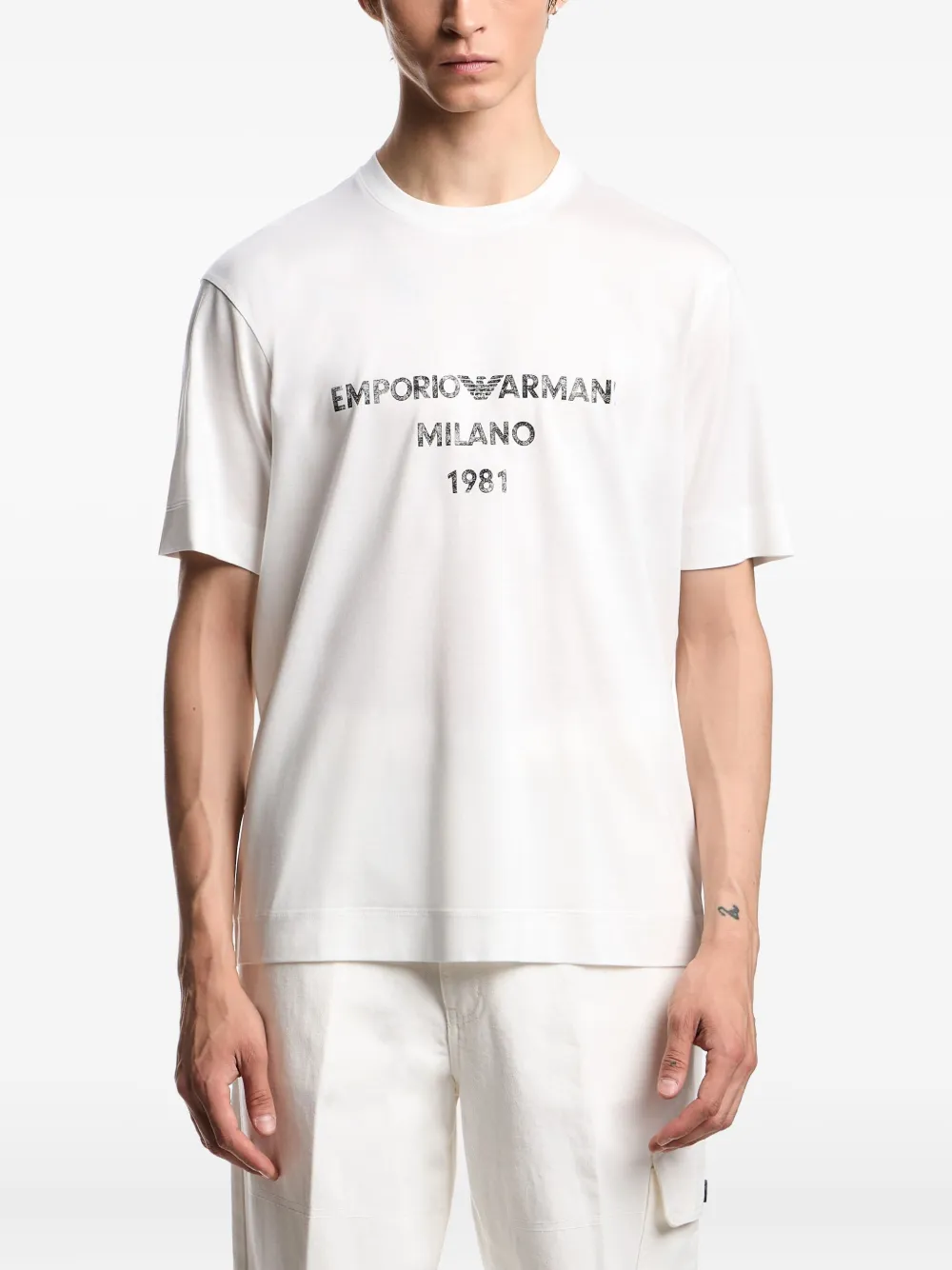 Emporio Armani T-shirt met logoprint Wit