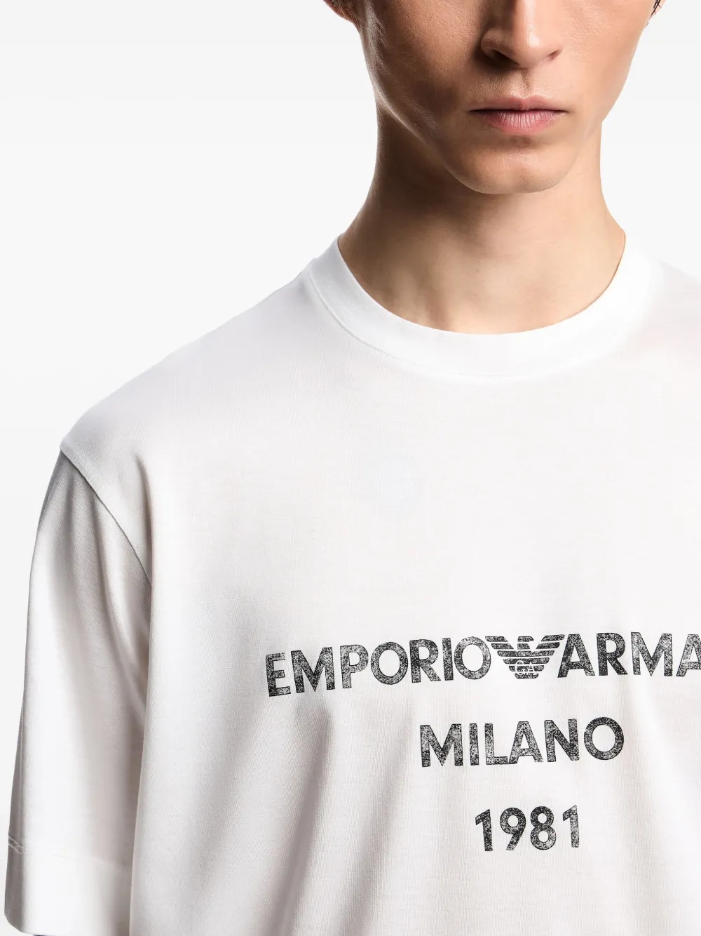 Emporio Armani T-shirt met logoprint Wit