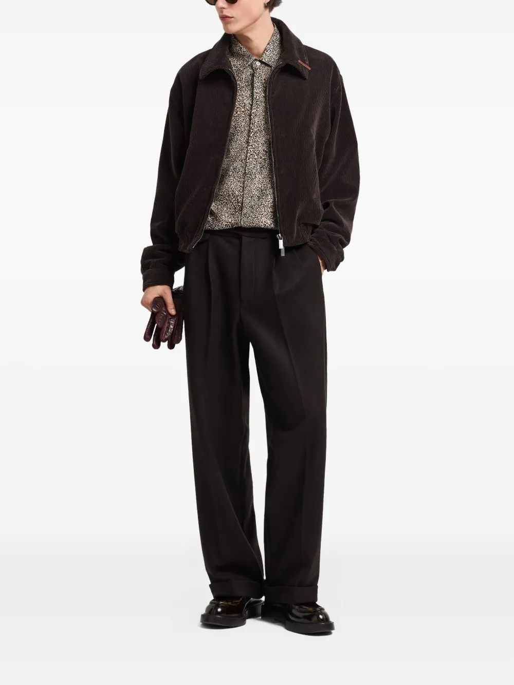 Emporio Armani Ribfluwelen shirtjack Bruin