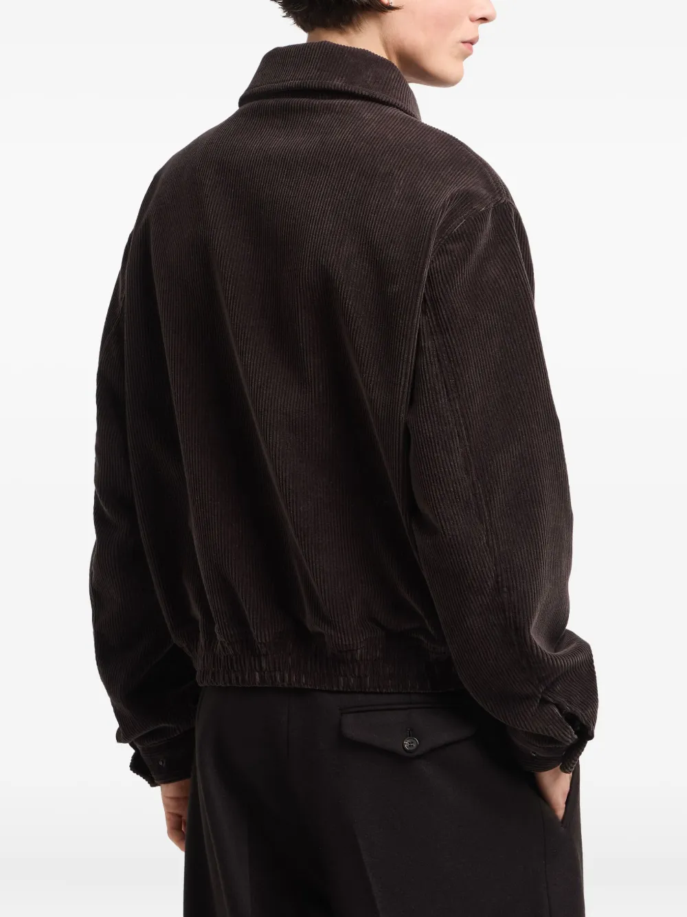 Emporio Armani Ribfluwelen shirtjack Bruin