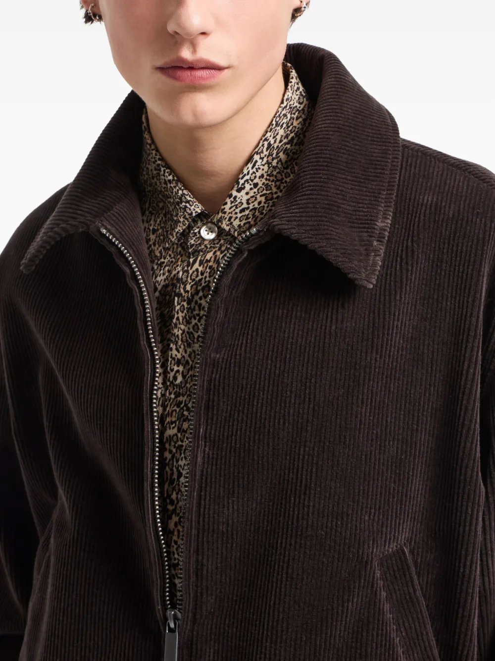 Emporio Armani Ribfluwelen shirtjack Bruin