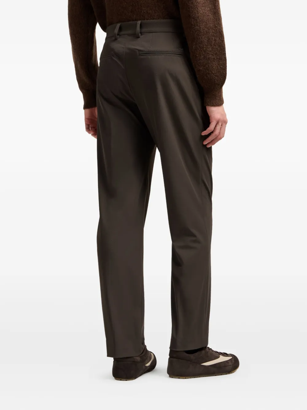 Emporio Armani L And Cashmere-blend Chino Pants In Brown