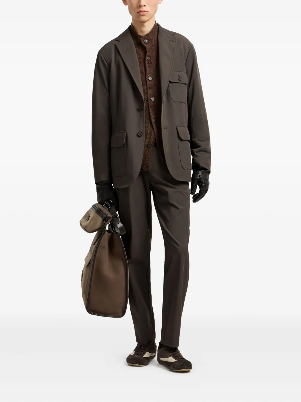 Emporio Armani Broek met riemlussen - Bruin
