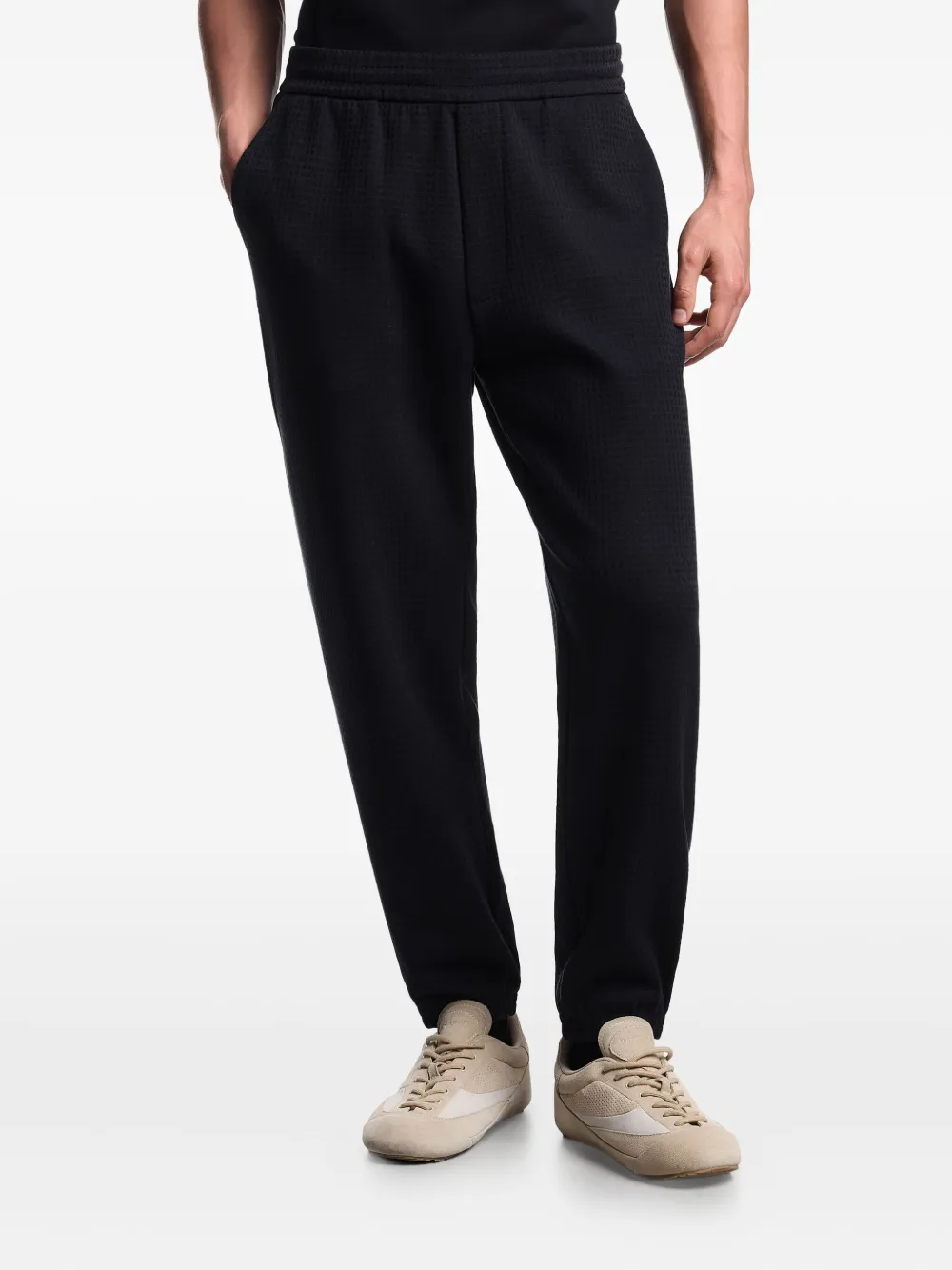 Emporio Armani Broek met trekkoord en textuur Blauw