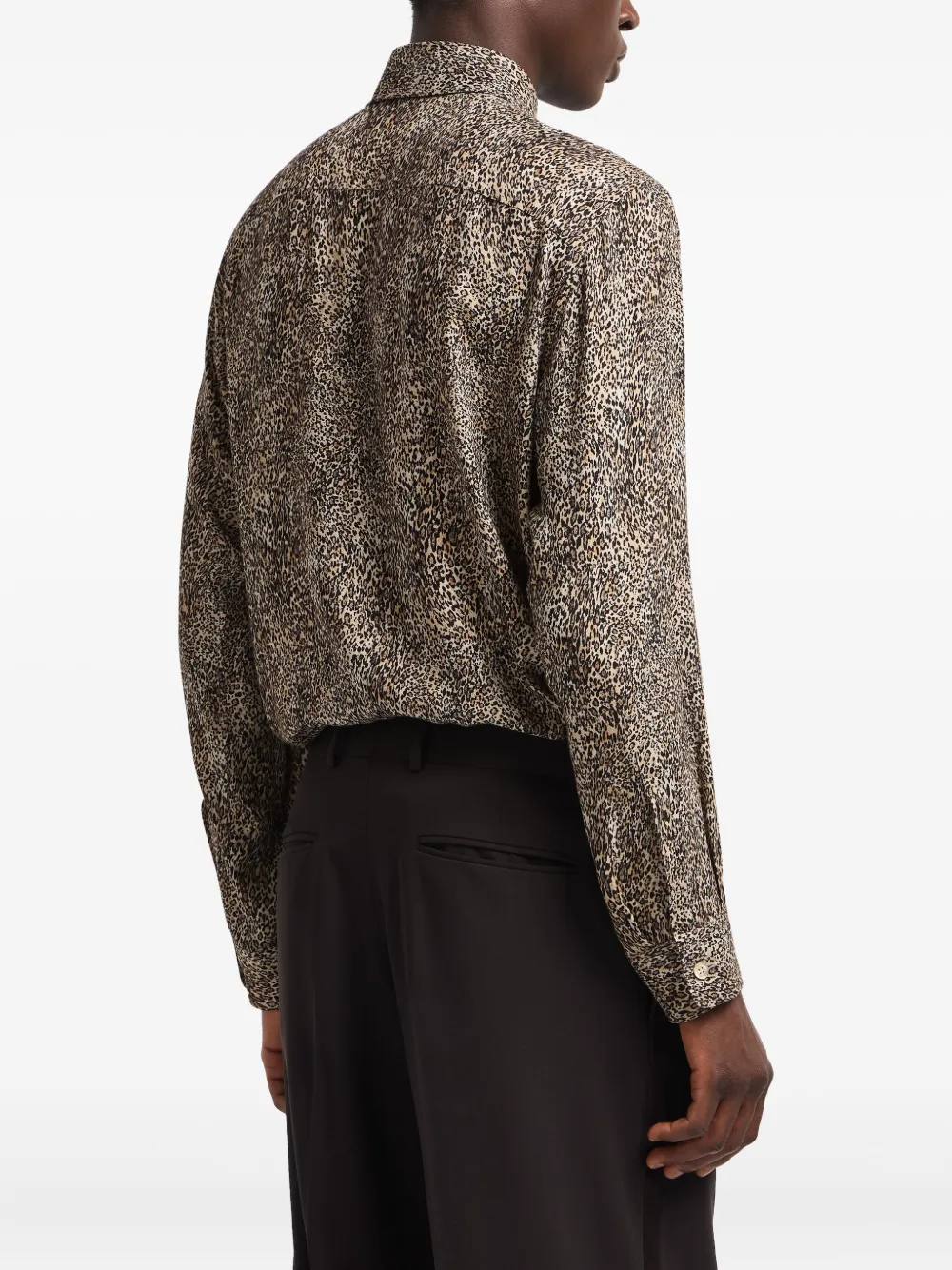Emporio Armani Overhemd met dierenprint Beige