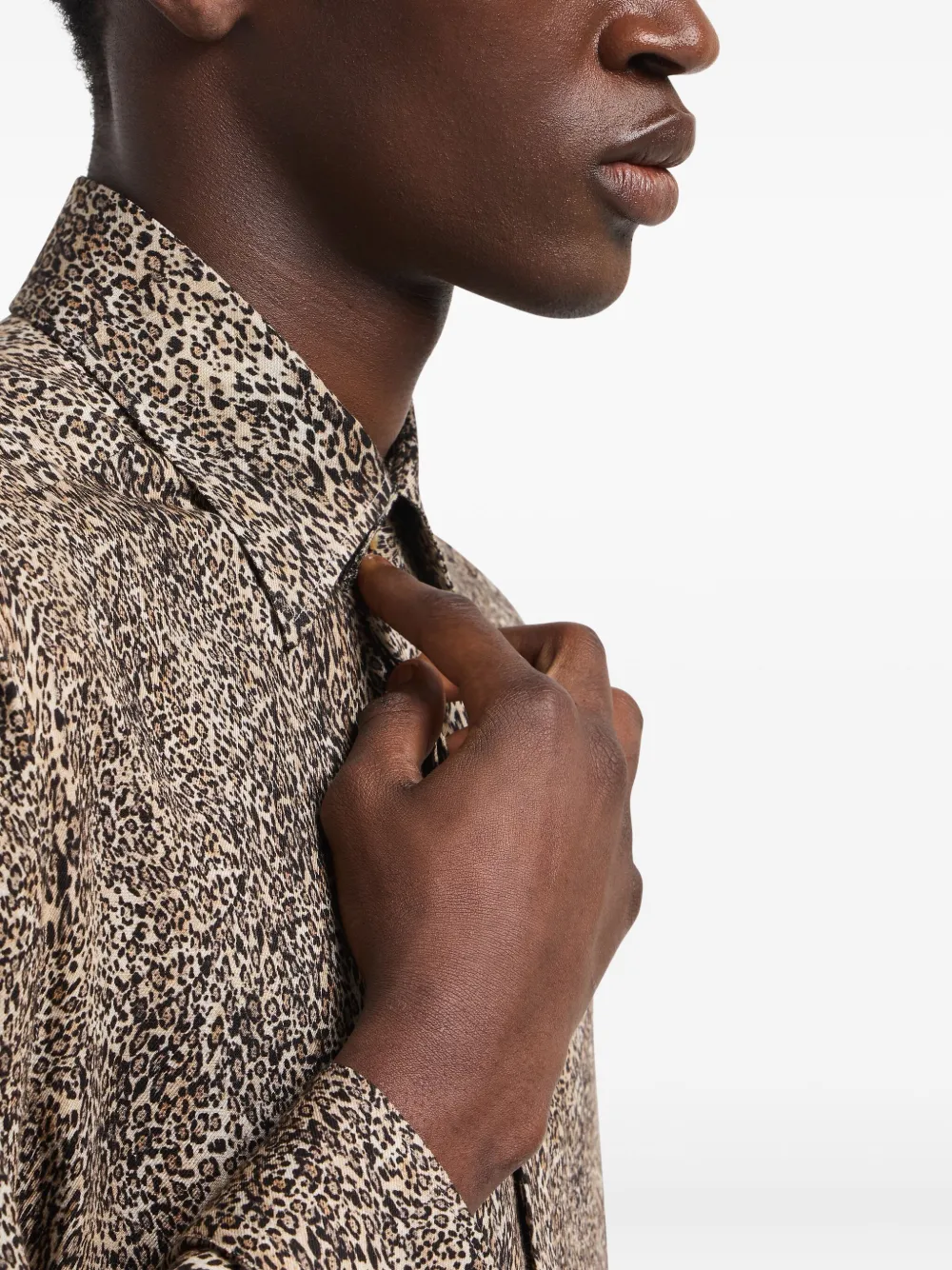 Emporio Armani Overhemd met dierenprint Beige