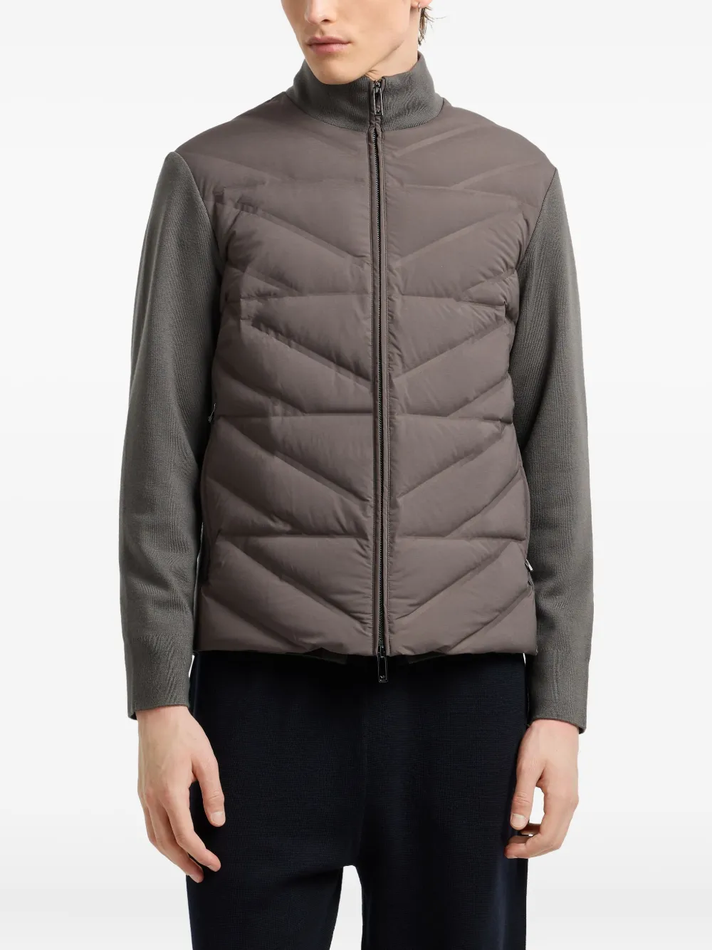Emporio Armani Gewatteerd jack met vlakken Grijs