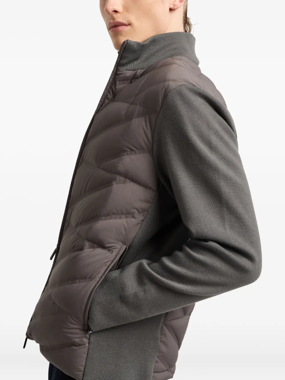 Emporio Armani Gewatteerd jack met vlakken Grijs