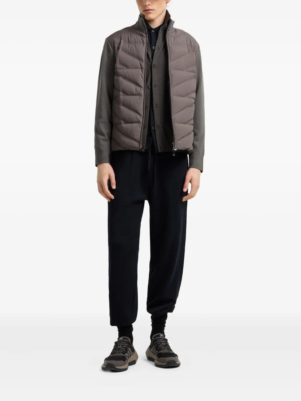 Emporio Armani Gewatteerd jack met vlakken Grijs