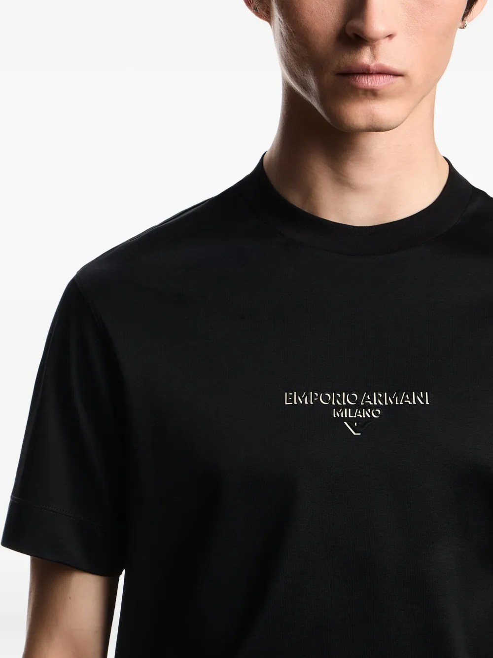 Emporio Armani T-shirt met geborduurd logo Zwart