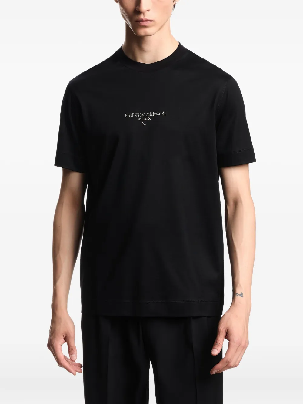 Emporio Armani T-shirt met geborduurd logo Zwart