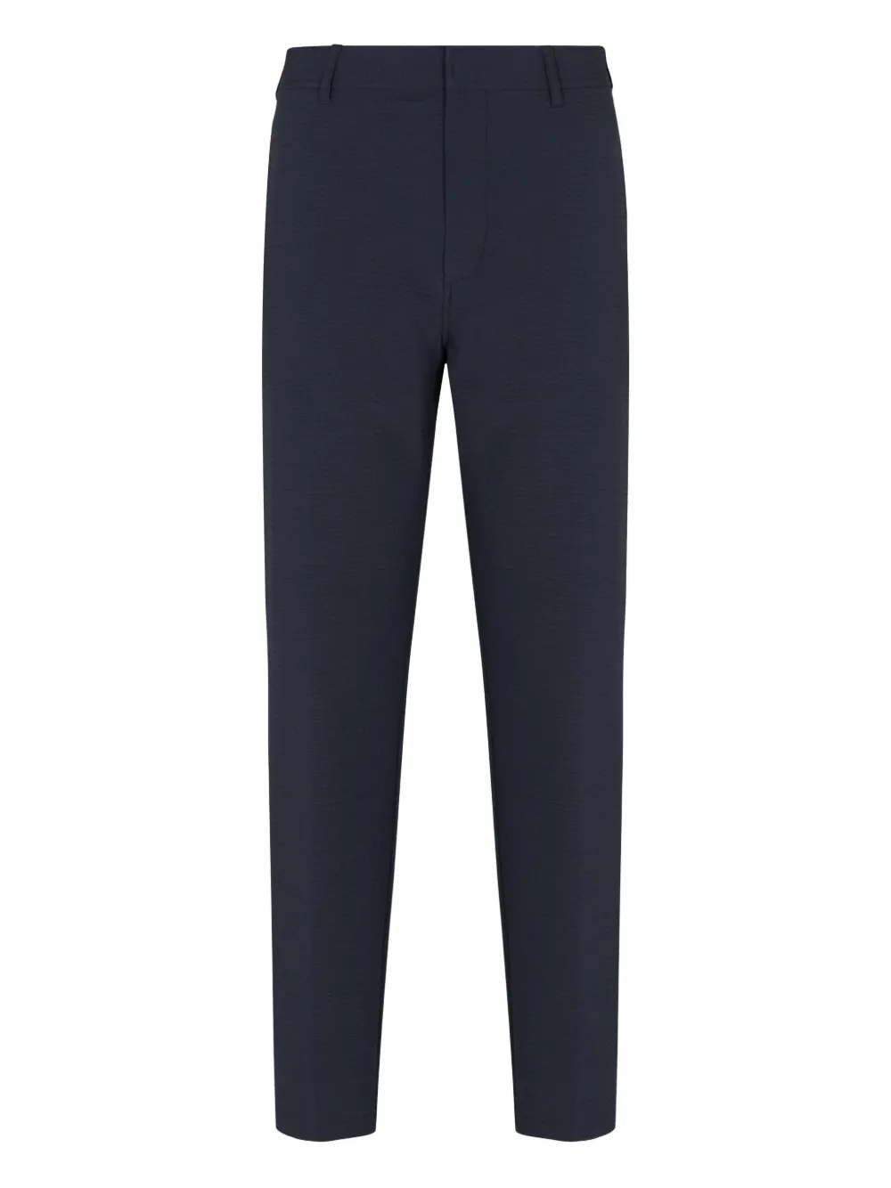Emporio Armani textured flat-front trousers Blauw
