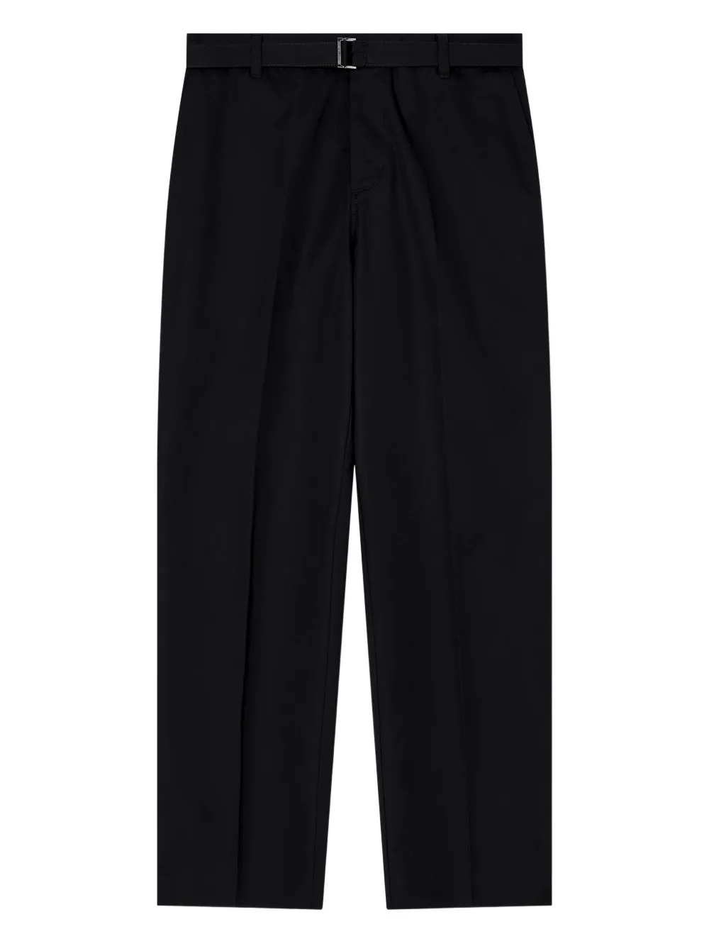 Emporio Armani Broek met ceintuur en platte voorkant Zwart