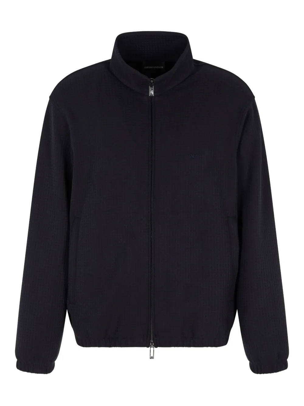 Emporio Armani Sweater met wafeltextuur en rits Blauw