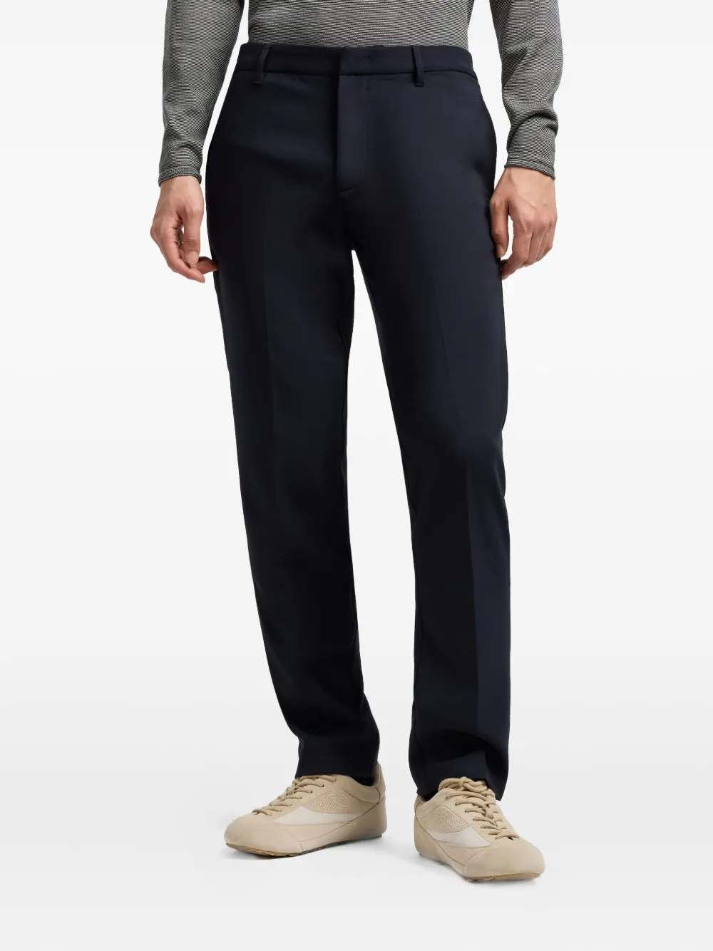Emporio Armani flat-front tailored trousers | Blue | Image 1