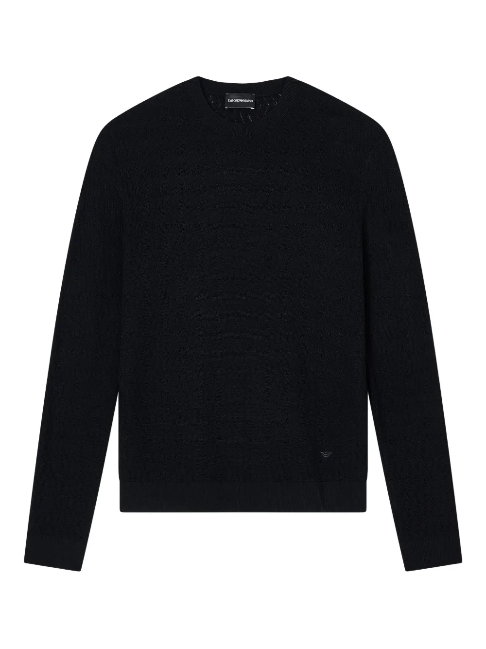 Emporio Armani textured crew-neck sweater | Black | Image 1