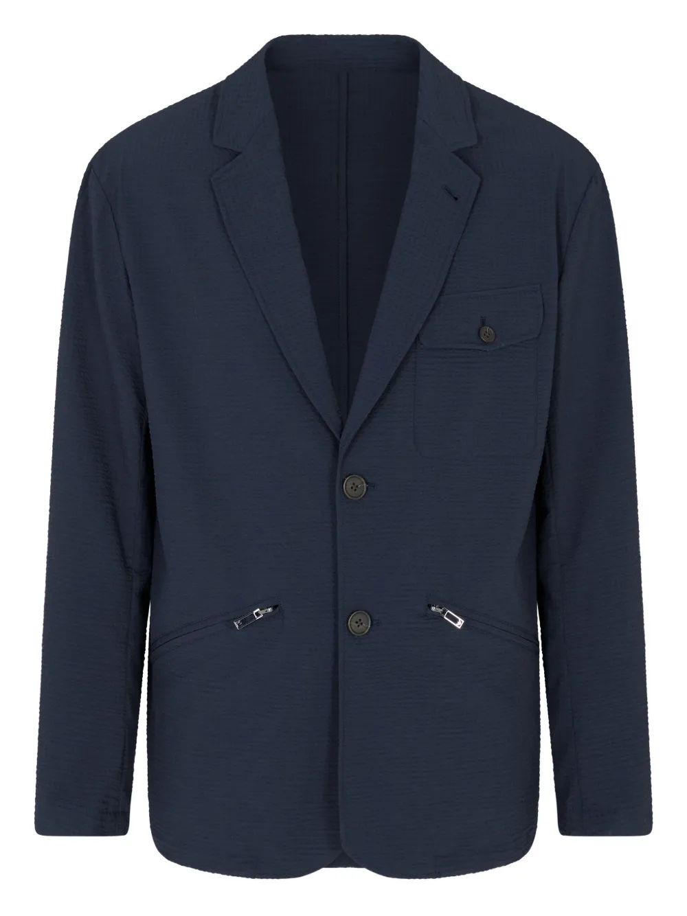 Emporio Armani Blazer met ritszakken en textuur Blauw
