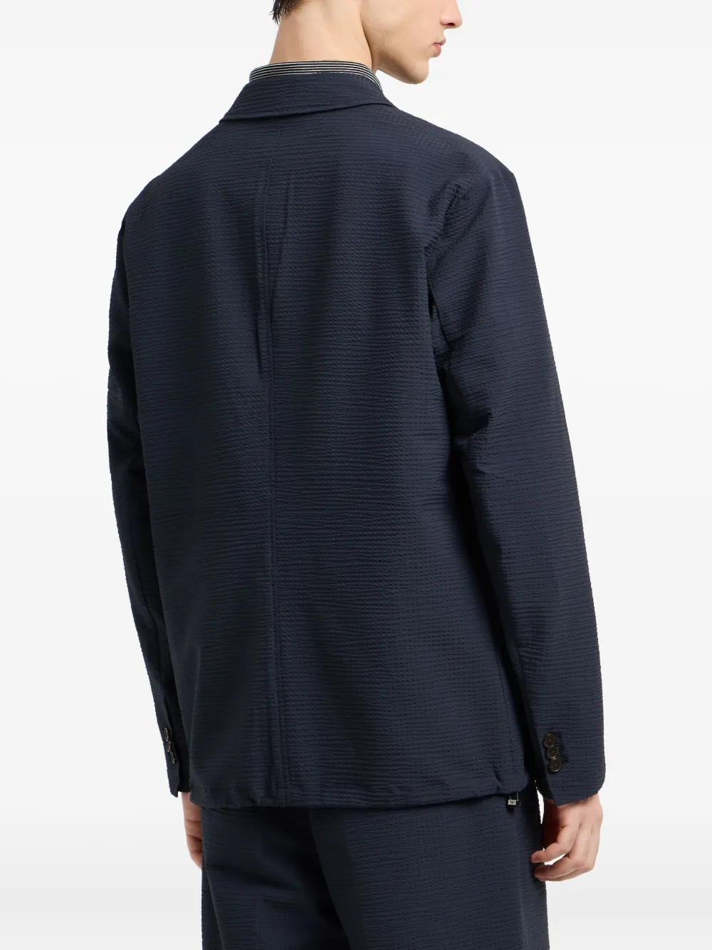Emporio Armani Blazer met ritszakken en textuur Blauw