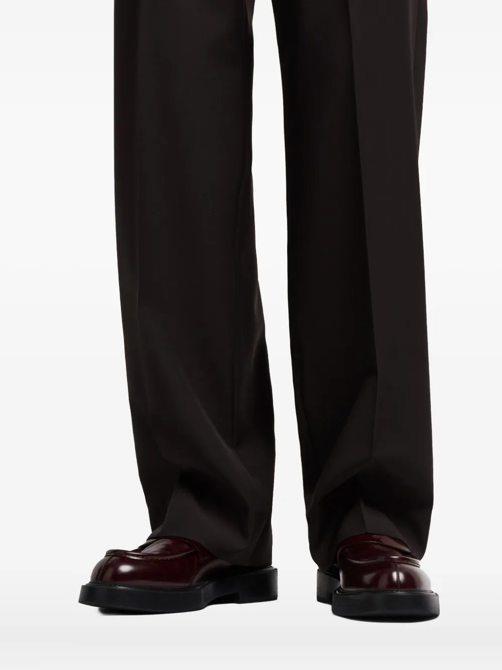 Emporio Armani Blue Virgin Wool Suit In Brown