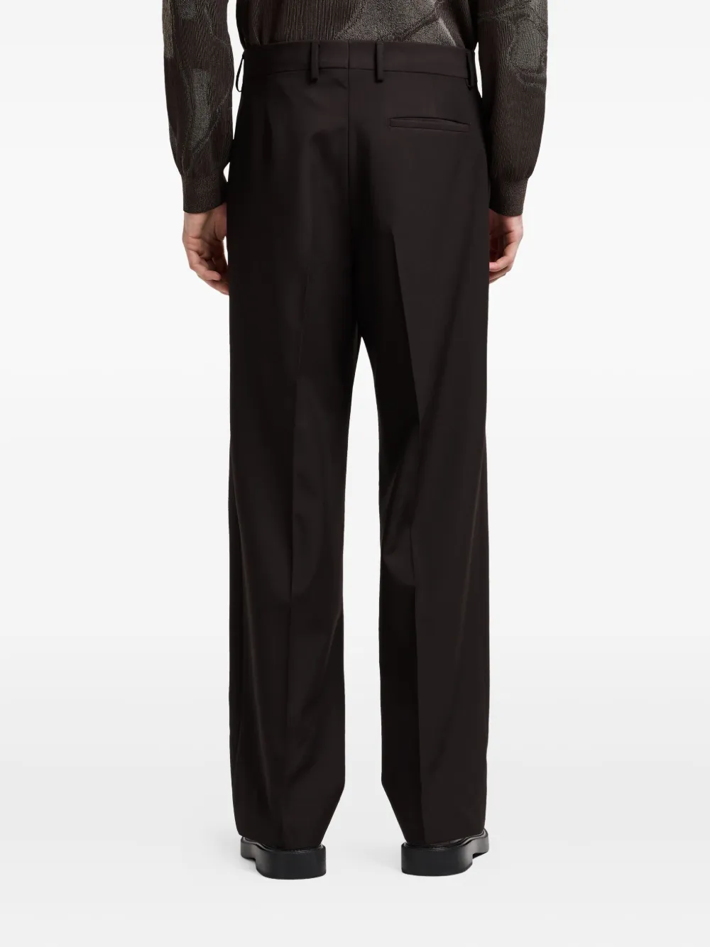 Emporio Armani Blue Virgin Wool Suit In Brown