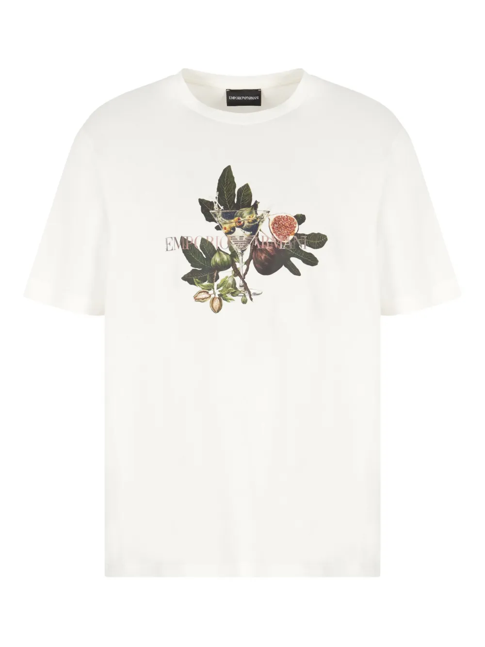 Emporio Armani T-shirt met vijgenprint Wit