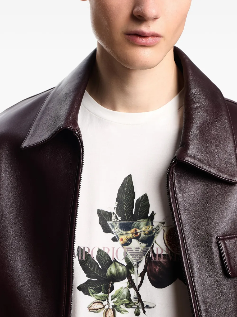 Emporio Armani T-shirt met vijgenprint Wit