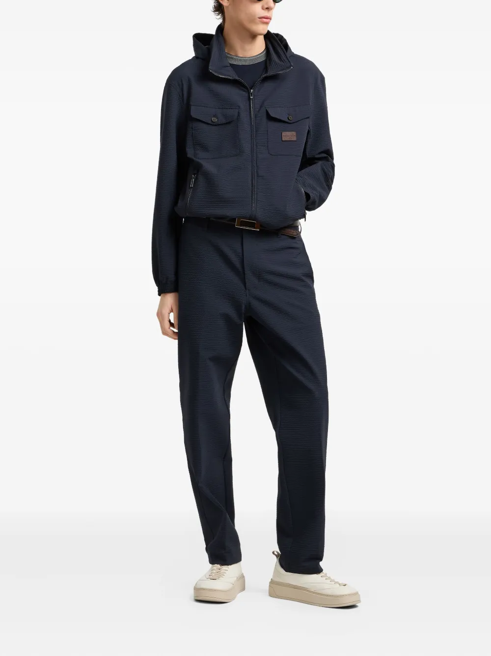 Emporio Armani Lichtgewicht jack met capuchon Blauw