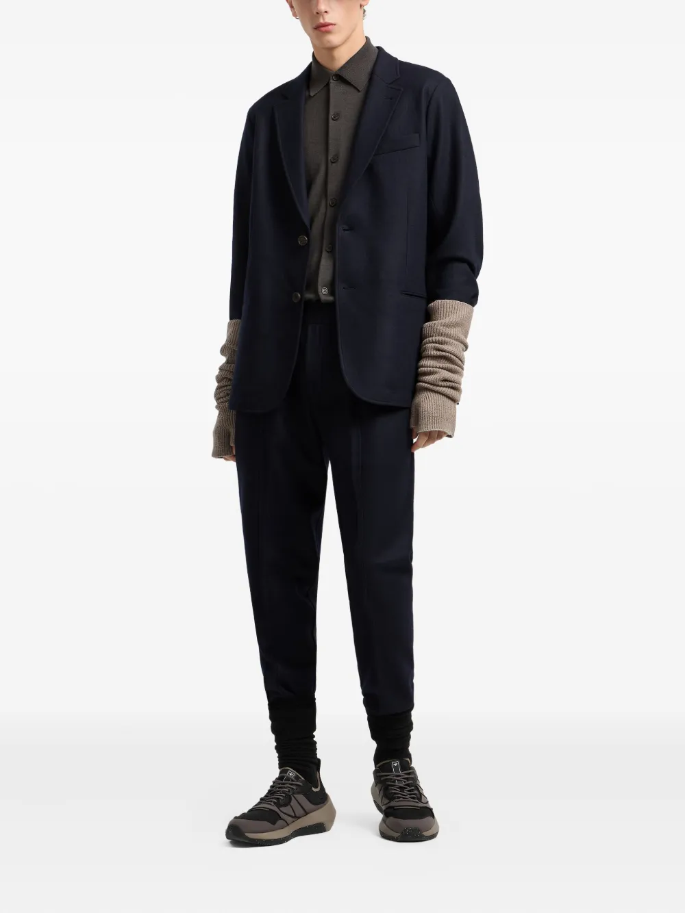 Emporio Armani Broek met elastische taille - Blauw