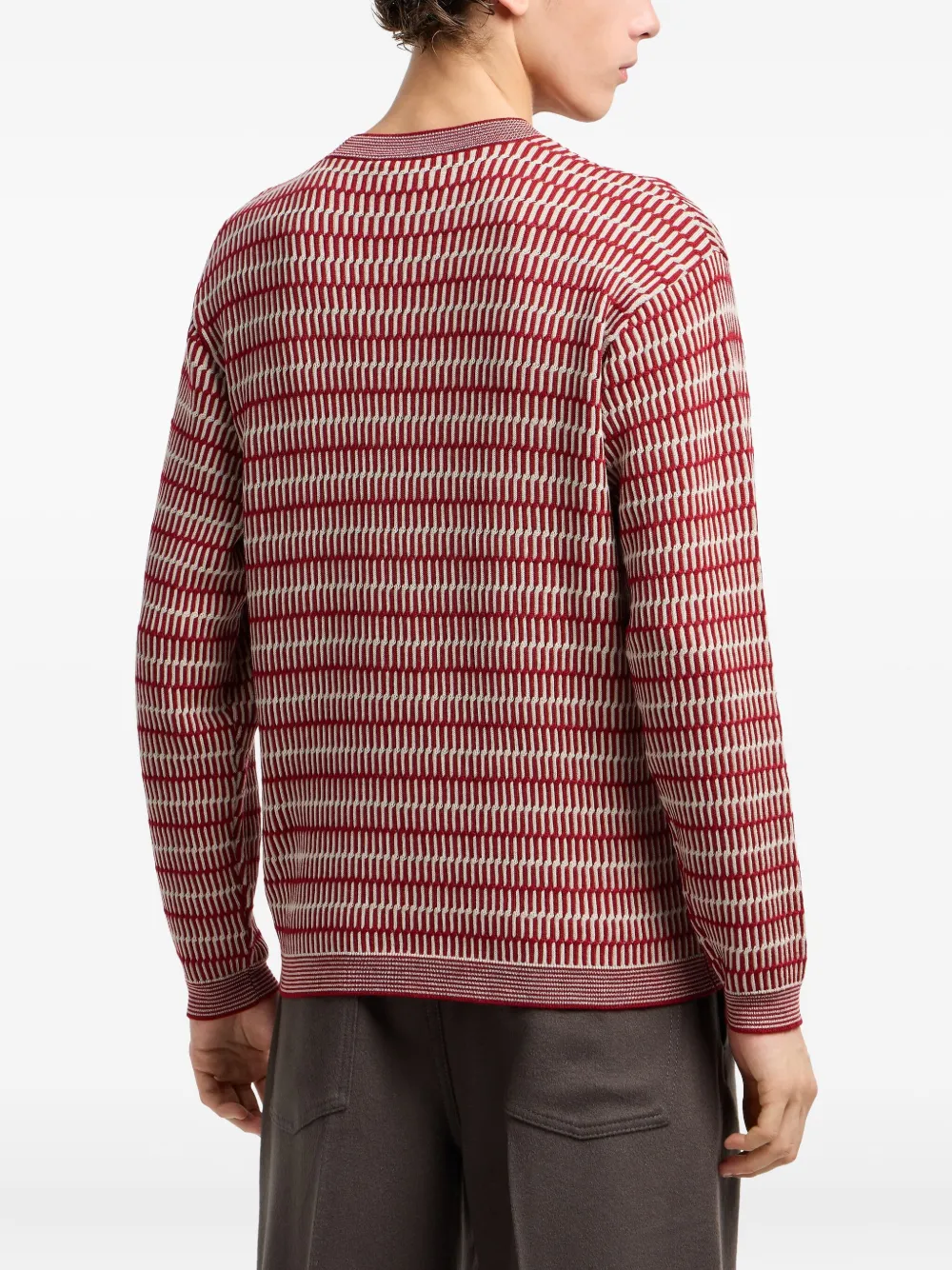 Emporio Armani Wollen trui met geometrisch patroon Rood