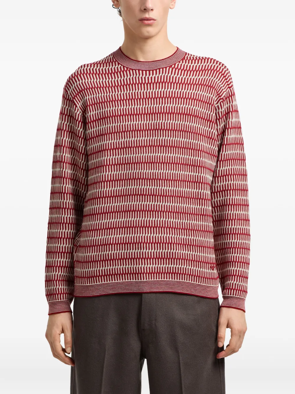 Emporio Armani Wollen trui met geometrisch patroon Rood