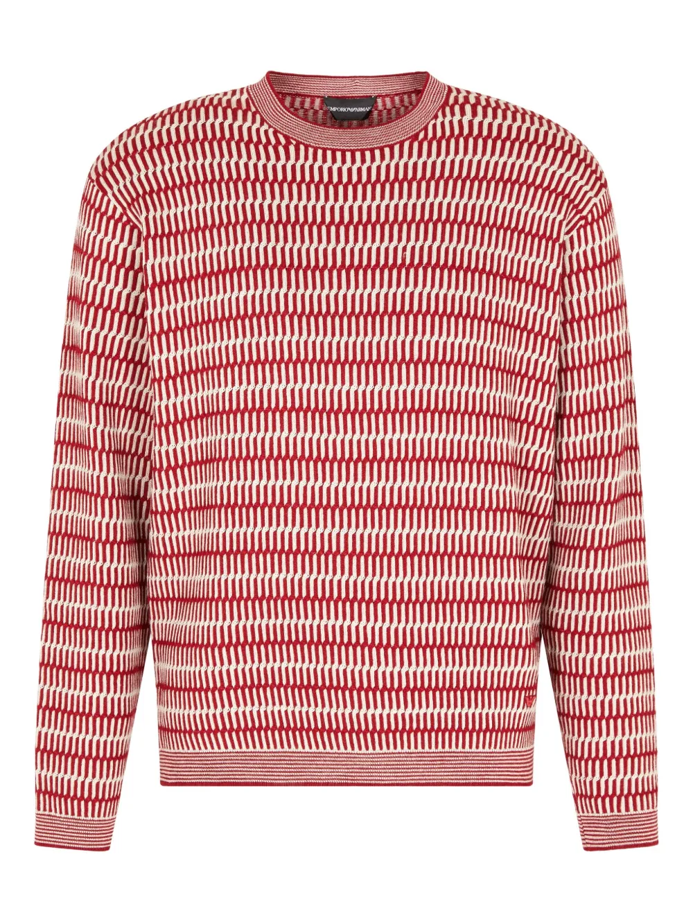 Emporio Armani Wollen trui met geometrisch patroon Rood