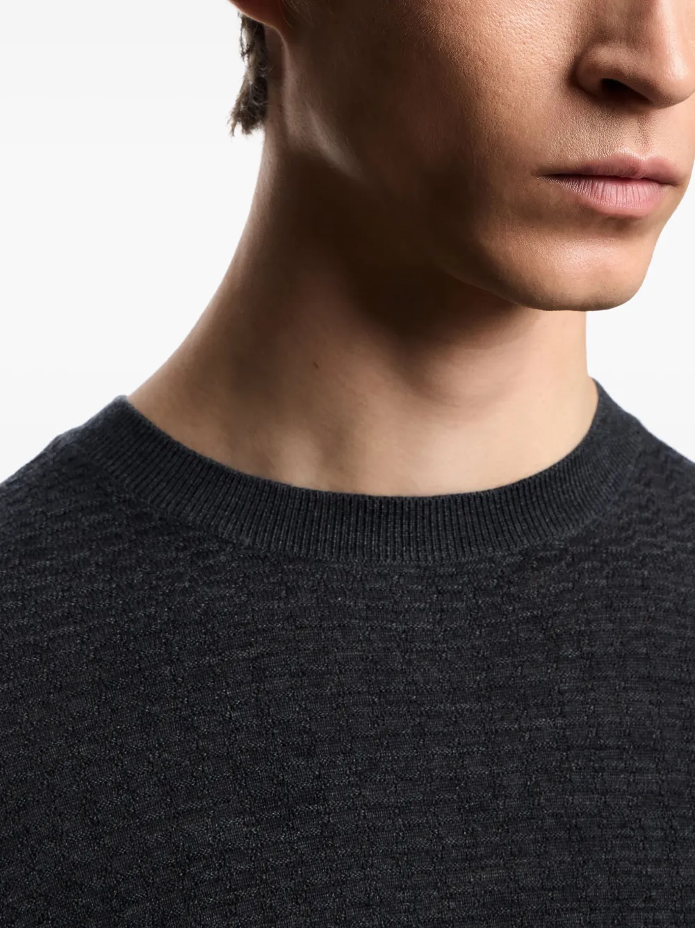Emporio Armani Wollen trui met textuur Grijs