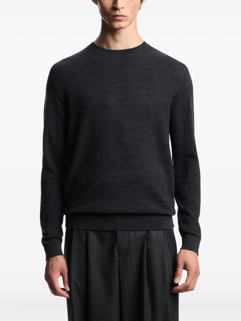 Emporio Armani Wollen trui met textuur Grijs