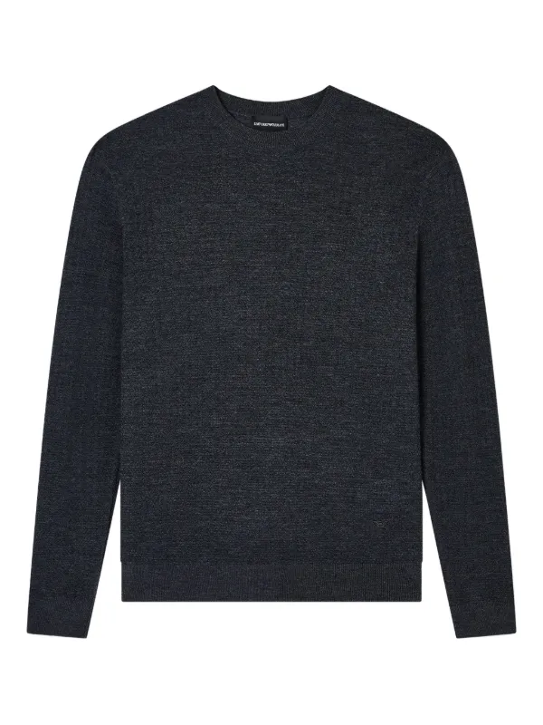 Emporio Armani テクスチャード ウール セーター | グレー | FARFETCH JP