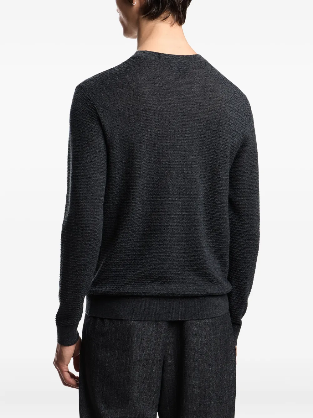 Emporio Armani Wollen trui met textuur Grijs