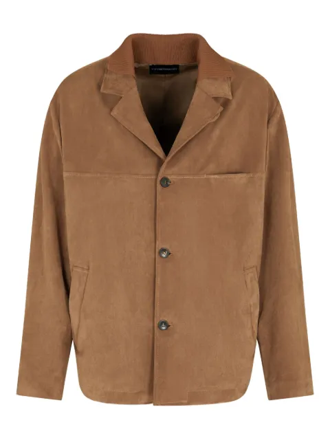 Emporio Armani button-fastening suede jacket