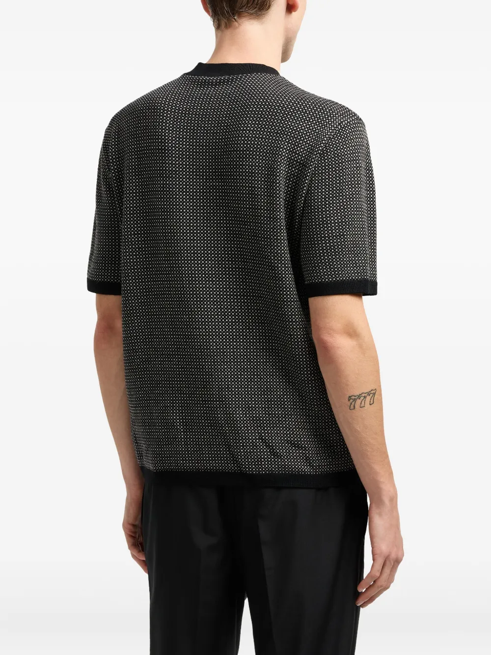Emporio Armani Trui met patroon en korte mouwen Zwart