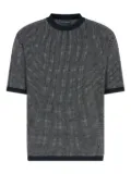 Emporio Armani short-sleeve patterned pullover - Black