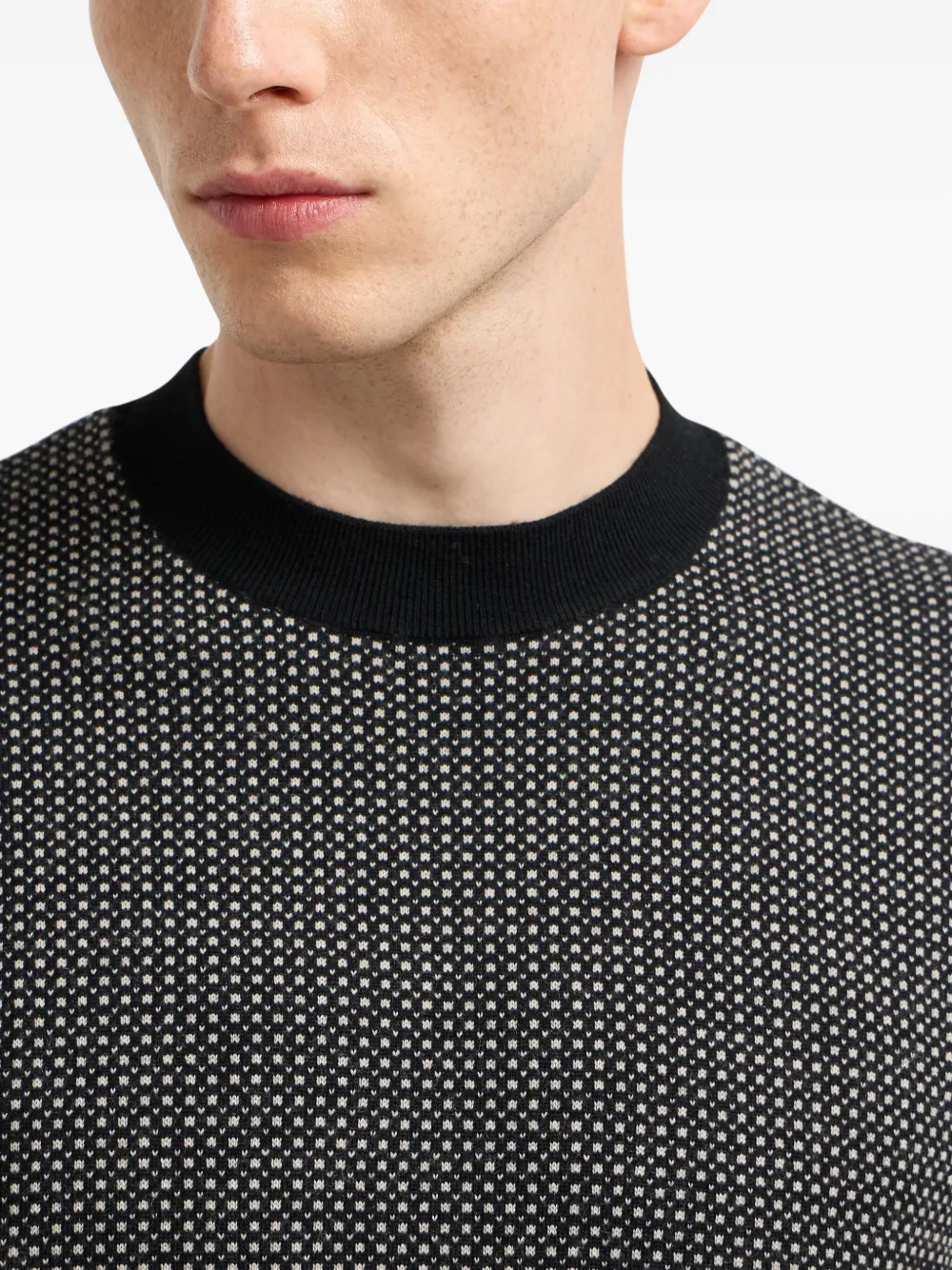 Emporio Armani Trui met patroon en korte mouwen Zwart