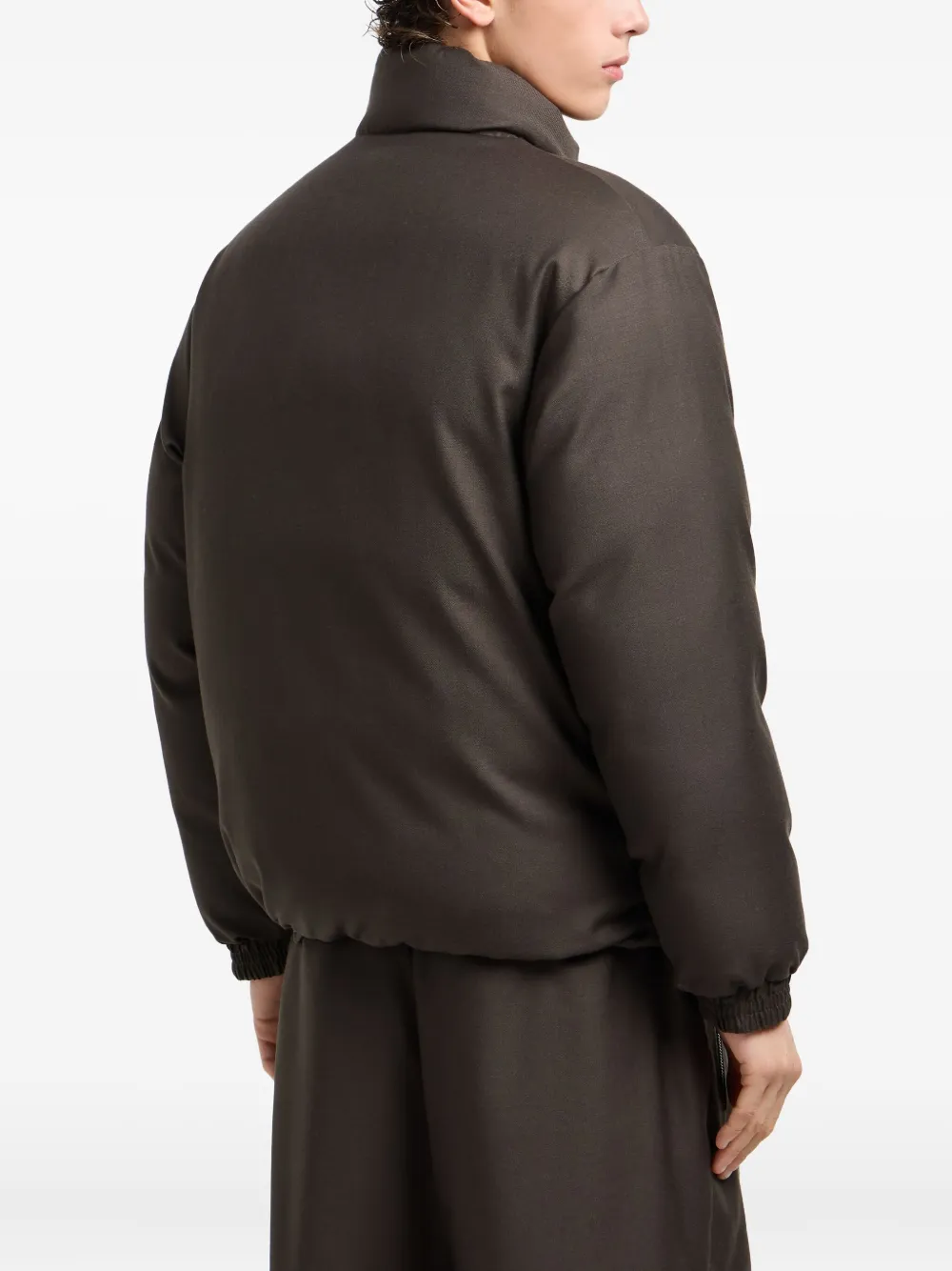 Emporio Armani Omkeerbaar gewatteerd jack met hoge hals Groen