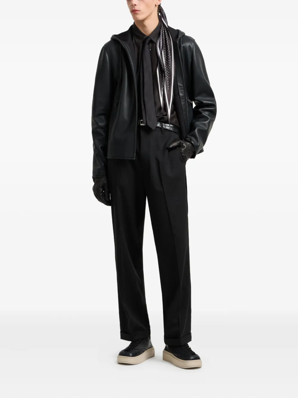 Emporio Armani Overhemd met logopatch - Zwart