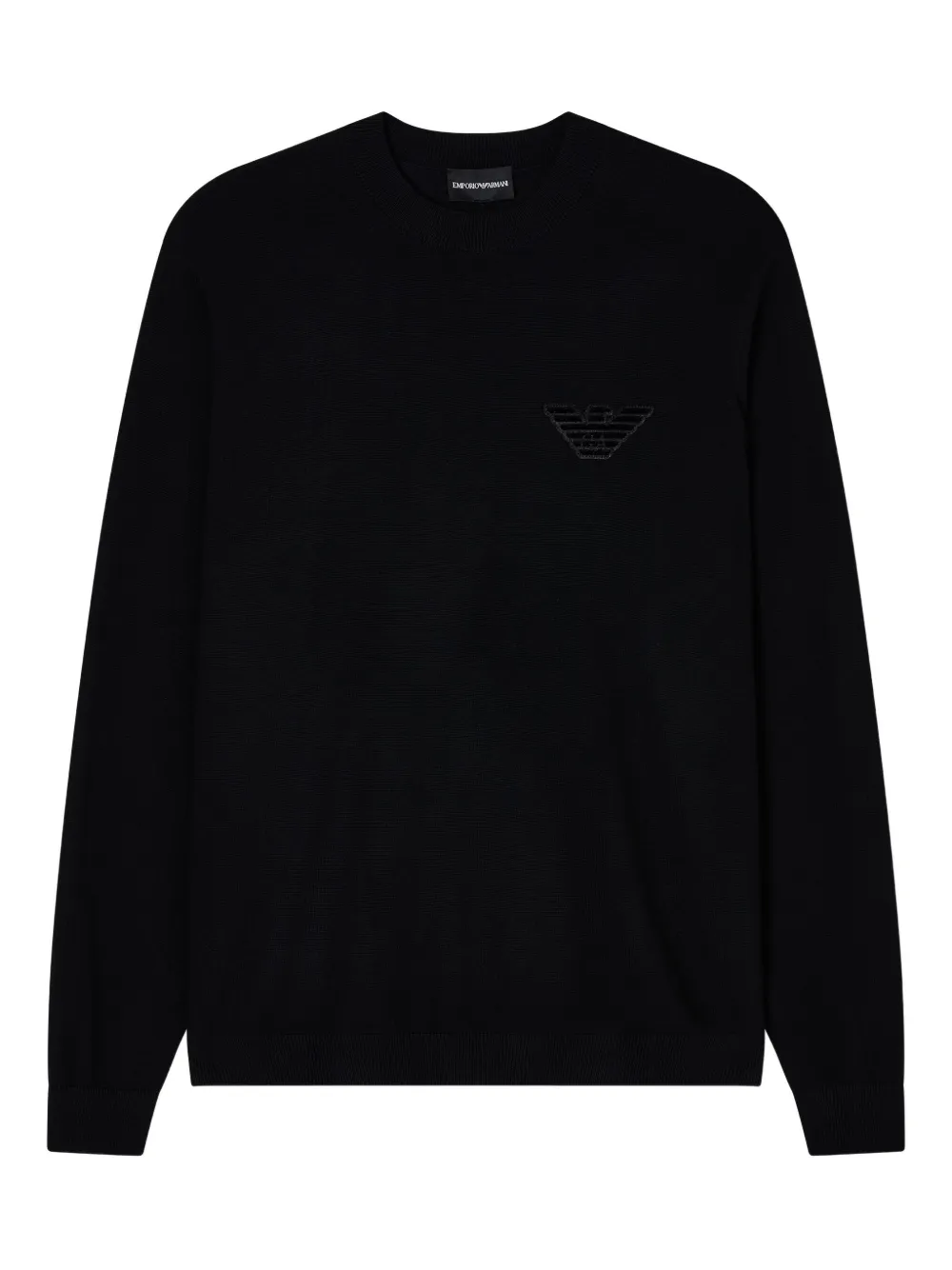 Emporio Armani logo-embellished crew-neck sweater | Black | Image 1