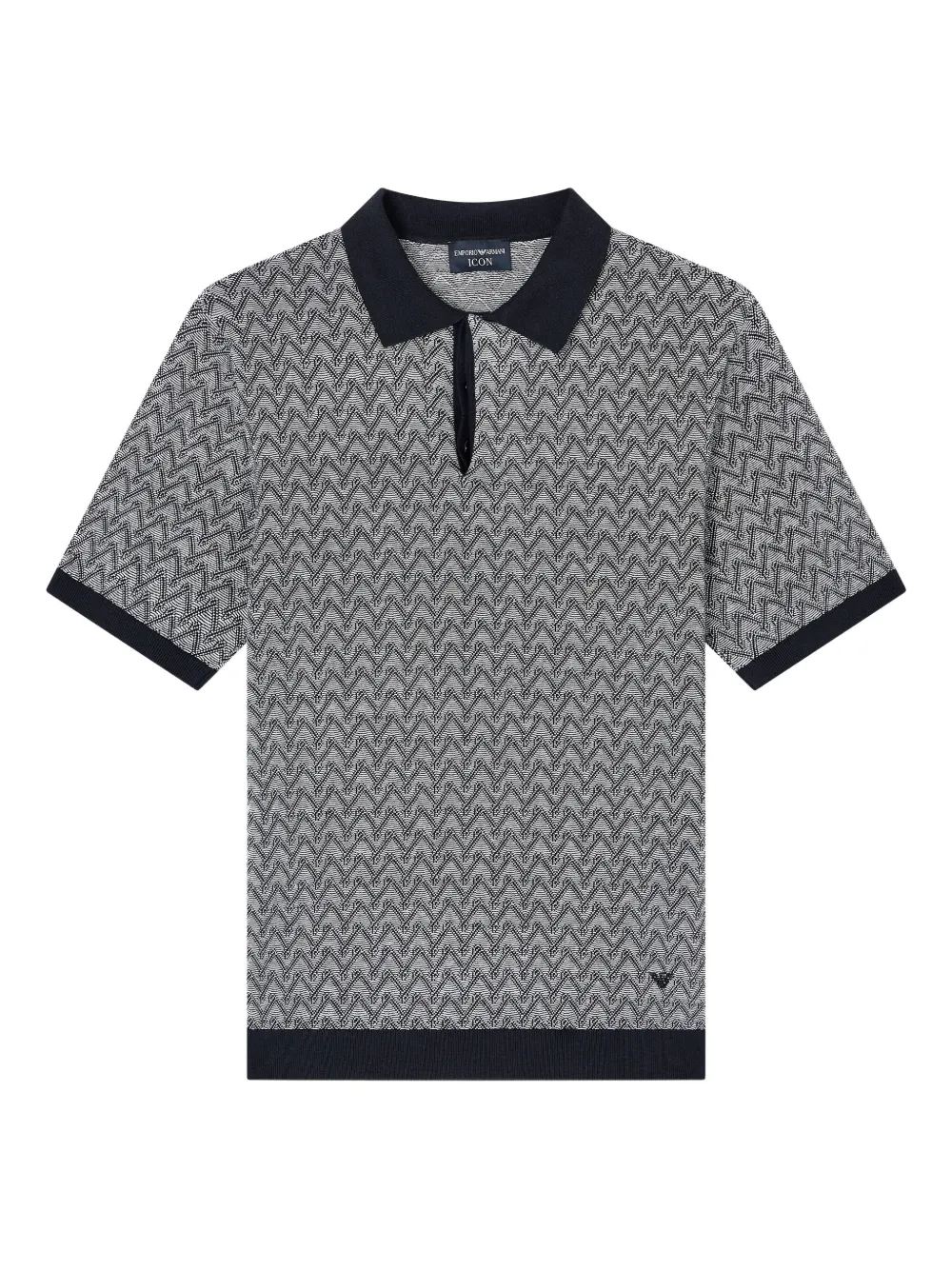 Emporio Armani Poloshirt met chevron-patroon Blauw