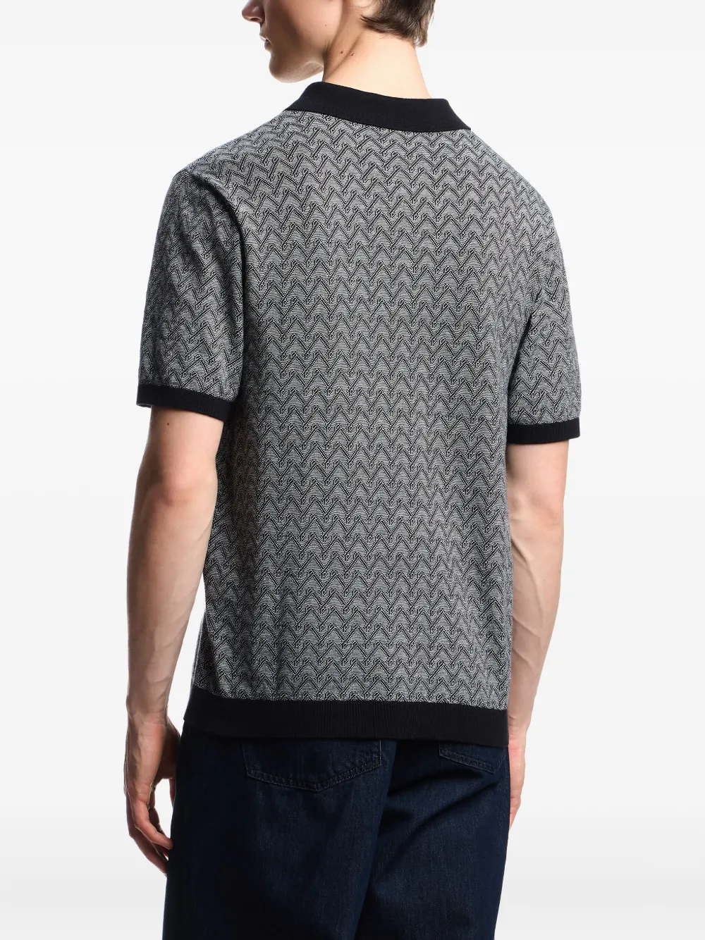 Emporio Armani Poloshirt met chevron-patroon Blauw