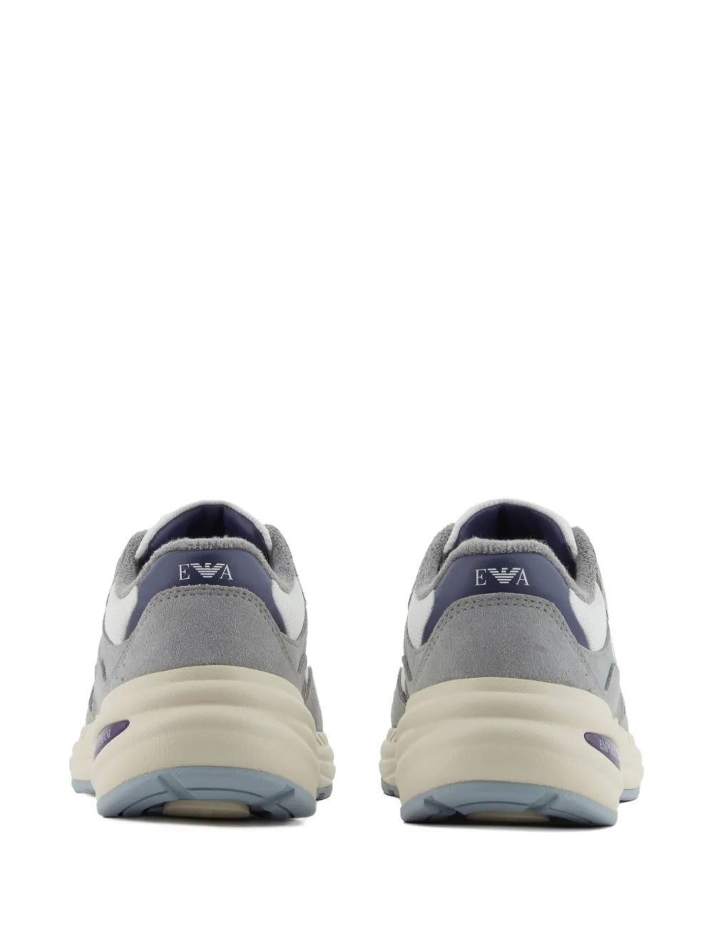 Emporio Armani eagle-logo mesh sneakers Grey