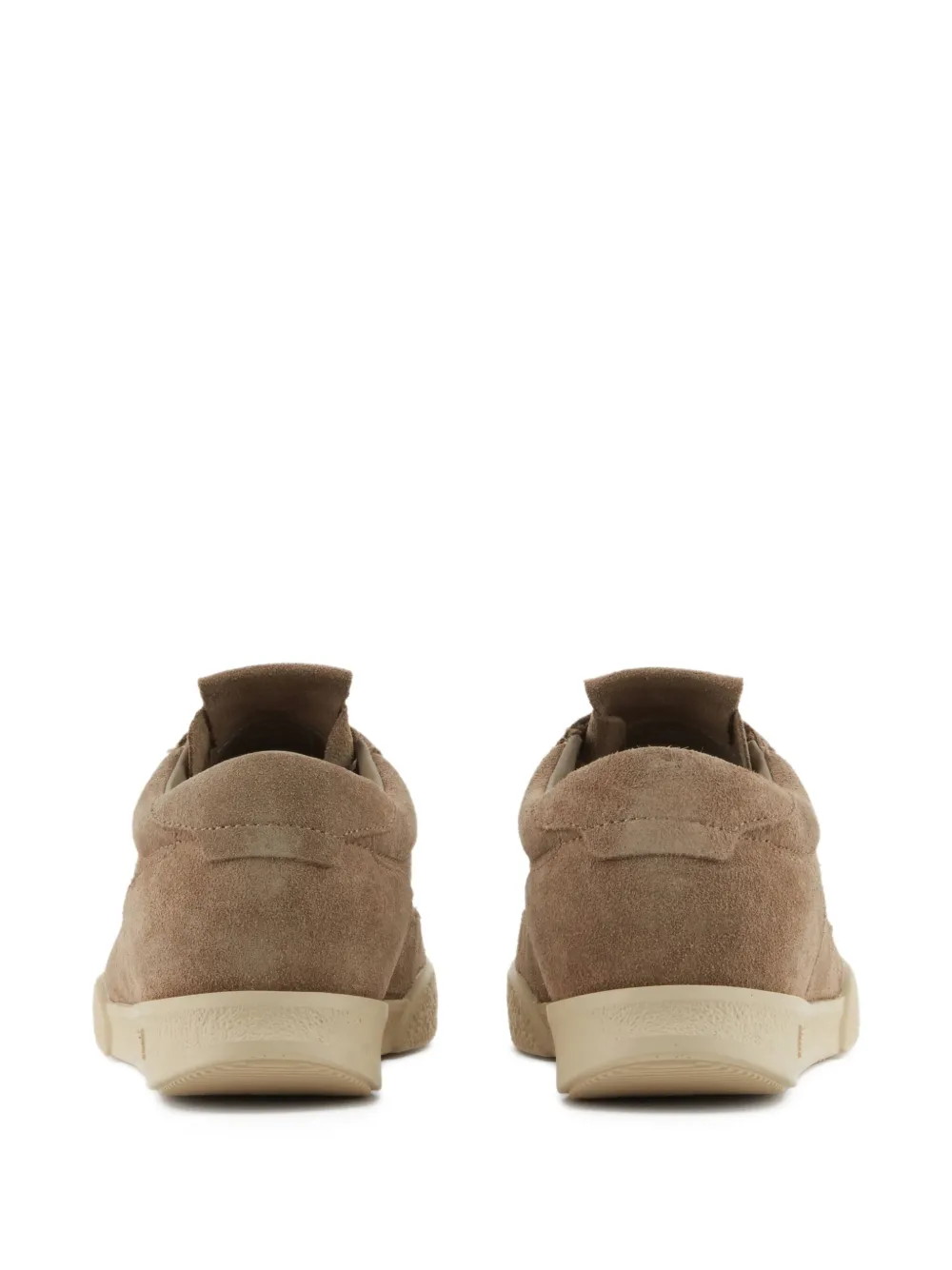 Emporio Armani suede lace-up sneakers Brown