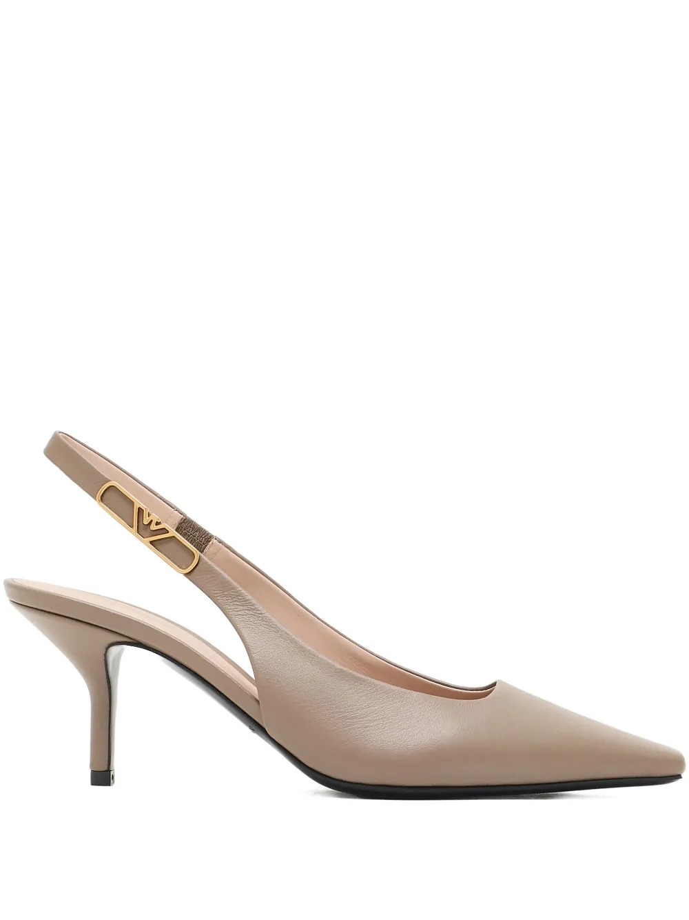 Emporio Armani 65 mm slingback pumps met puntige neus Beige