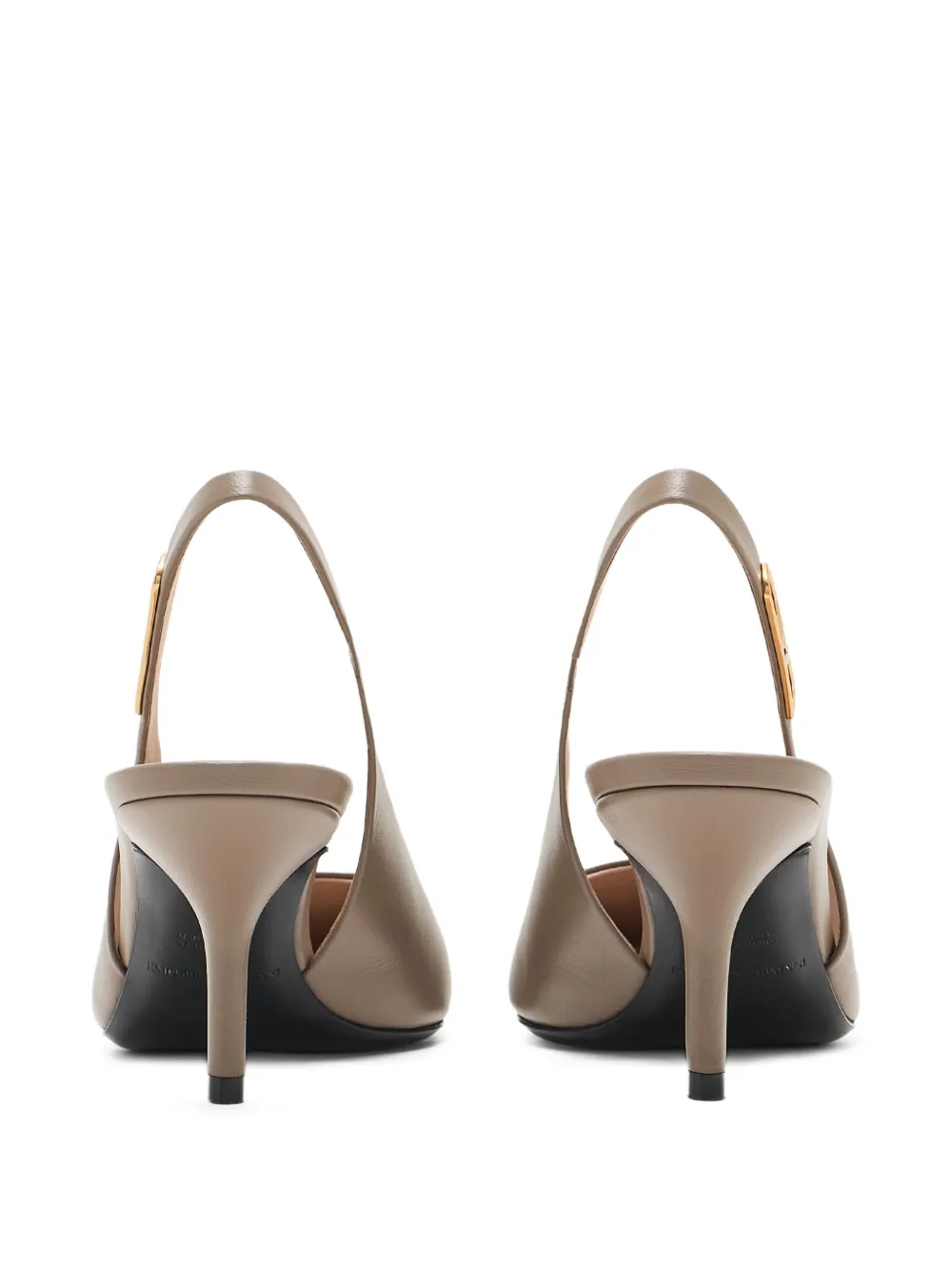 Emporio Armani 65 mm slingback pumps met puntige neus Beige