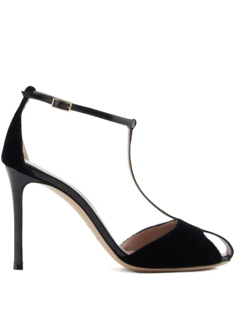 Emporio Armani 95mm velvet T-bar sandals